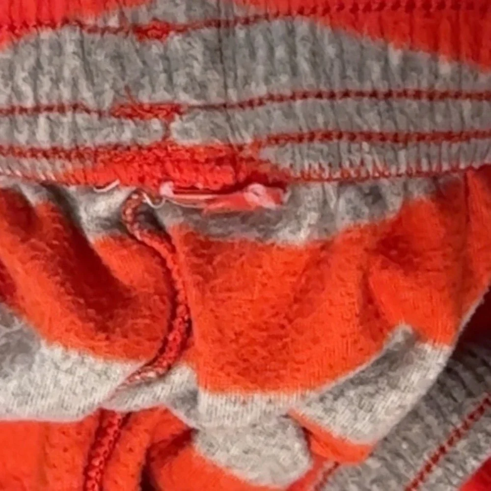 Christmas Pajama Pants Kids Red Gray‎ Striped Holiday Sleepwear- no tags sz 10